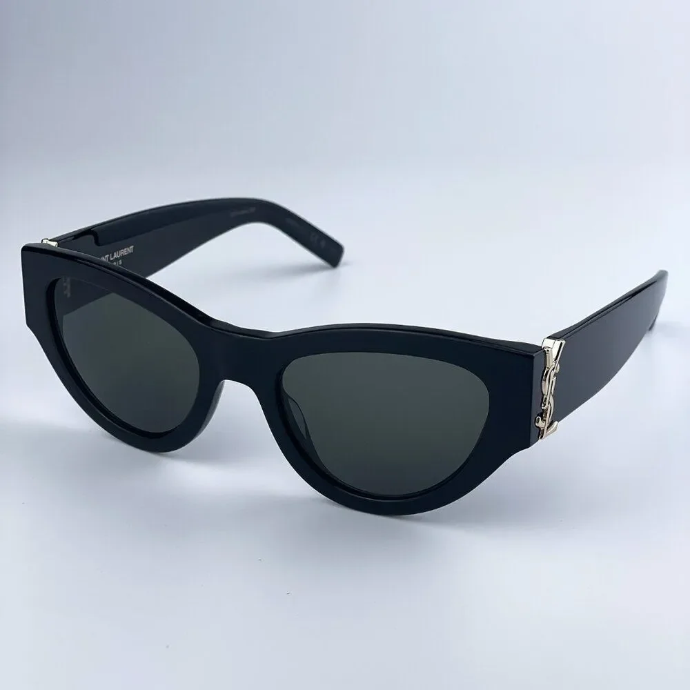 NEW Saint Laurent SLM94 001 Black Grey Cat Eye Women Sunglasses - Picture 5 of 17